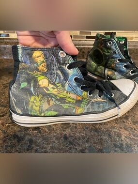 Converse chuck taylor all star High-Top Sneakers in Green and Black Comic Print